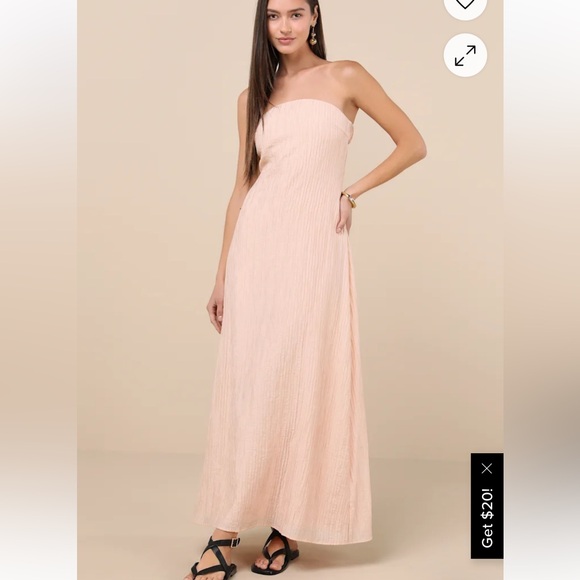 Lulu's Strapless Light Pink Maxi Dress - Picture 1 of 4